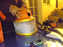 Manfred's veil with miner's hat & battery pack